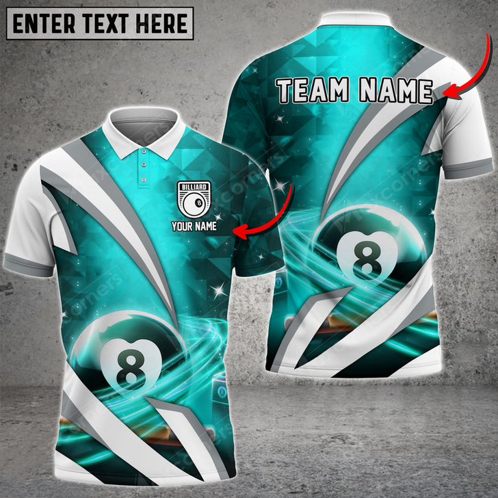 Custom Billiards Multicolor Options Blade Of Glory Personalized Name, Team Name 3D Polo Shirt