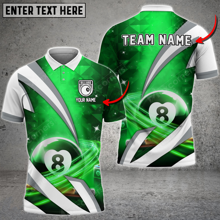 Custom Billiards Multicolor Options Blade Of Glory Personalized Name, Team Name 3D Polo Shirt