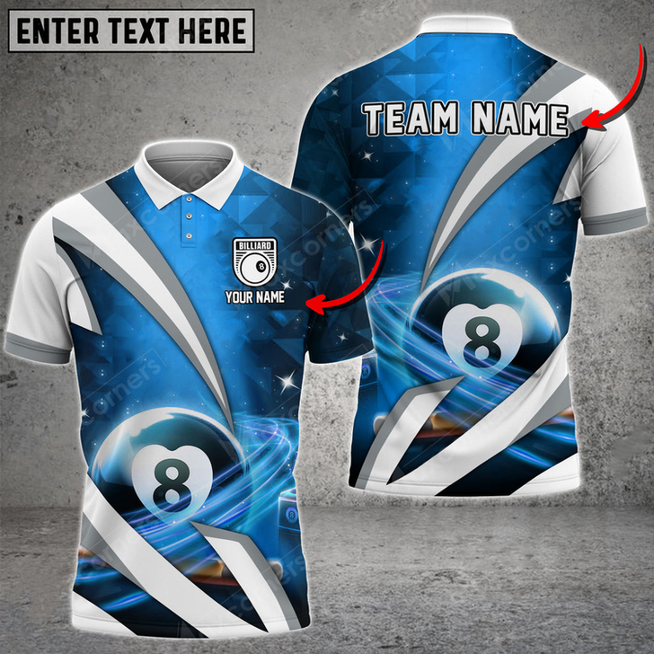 Custom Billiards Multicolor Options Blade Of Glory Personalized Name, Team Name 3D Polo Shirt