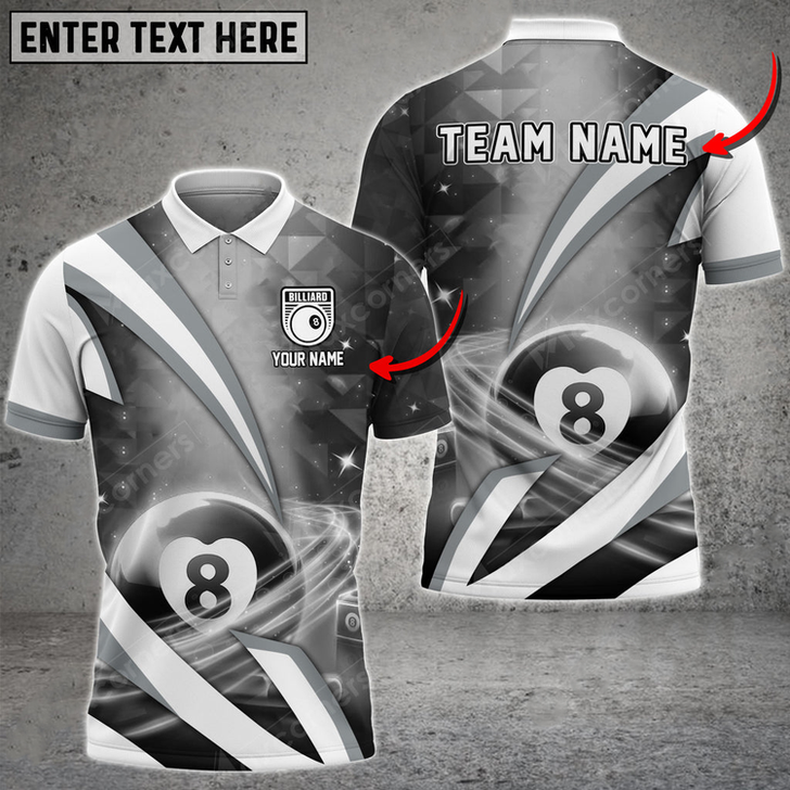 Custom Billiards Multicolor Options Blade Of Glory Personalized Name, Team Name 3D Polo Shirt