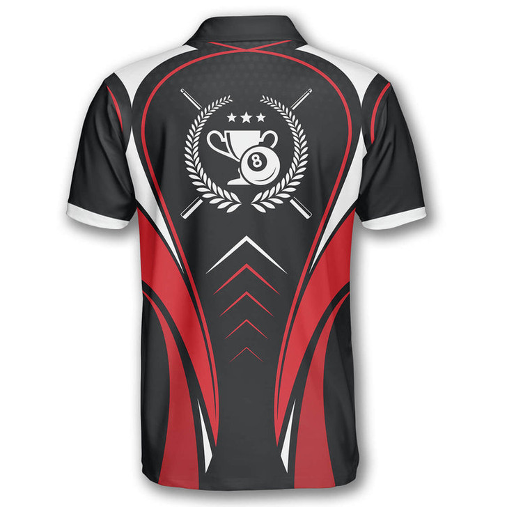 Custom Billiard Sports Style Red Black Custom Billiard Shirts for Men, Gift for Billiard Player