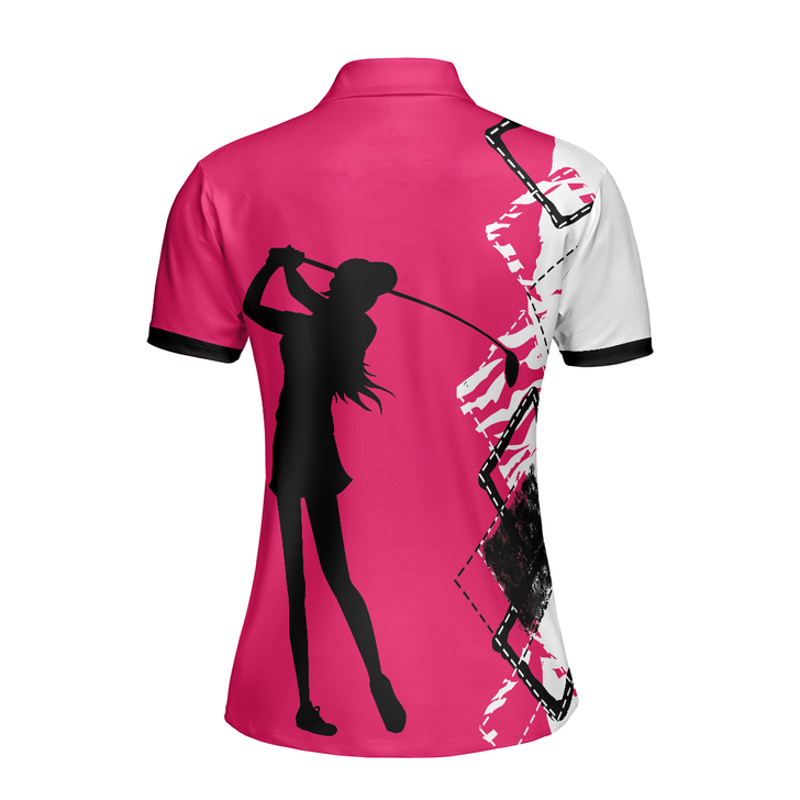 Your Hole Is My Goal Golf Short Sleeve Women Polo Shirt, White And Pink Golf Shirt For Ladies - Perfect Gift For Women