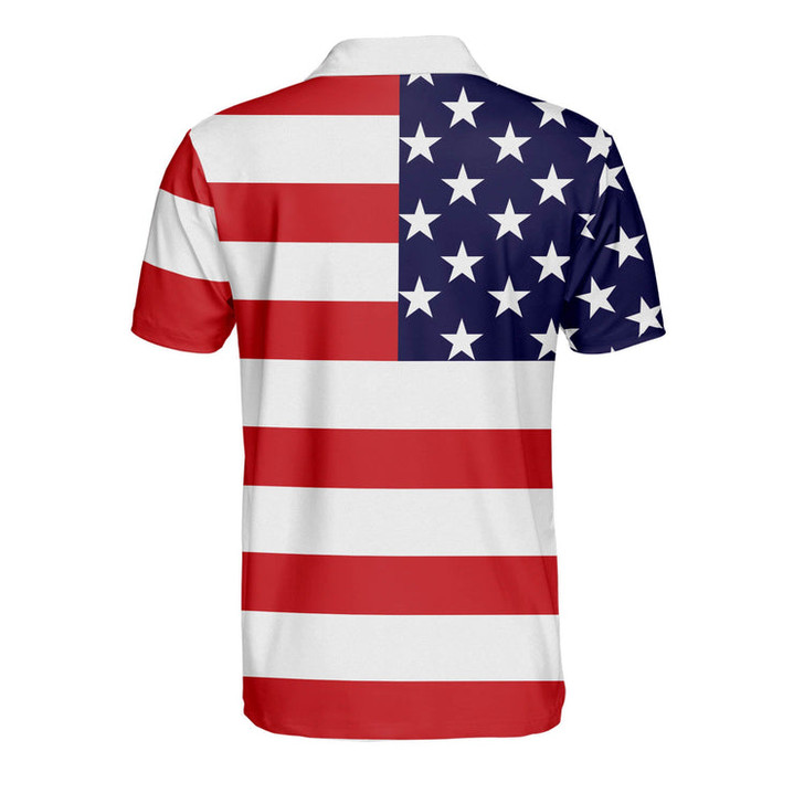 Custom 3D All Over Print US Flag Colors Patriotic Polo Shirt, USA Pattern Shirt for Men, Independence Day Polo Shirt