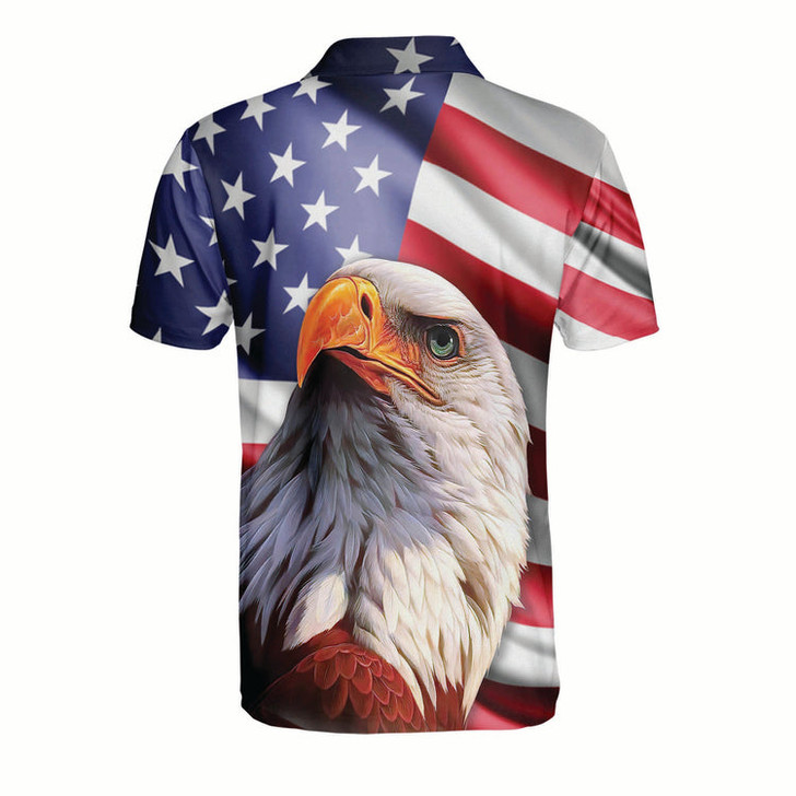Customized 3D All Over Print Patriotic American Design With Eagle Polo Shirt, Idea Shirt for Men in Independence Day