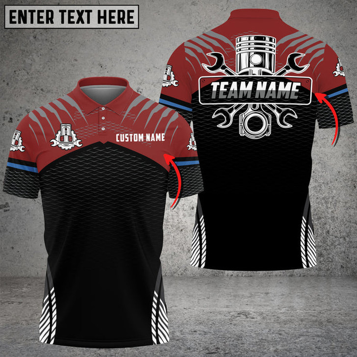 Personalized Coolspod Auto Mechanic Custom Name Multi Color Printed 3D Polo Shirt, Gift for Men Mechanic