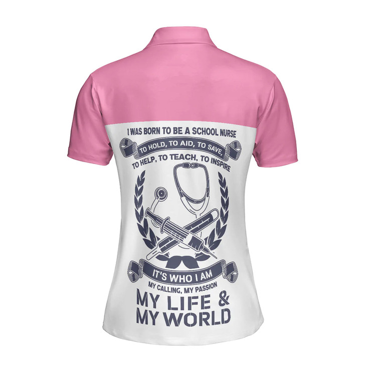 Argyle Pattern Nurses Women Polo Shirt, I Was Born To Be A School Nurse Short Sleeve Shirt For Nurses, Nurse Vibes Shirt