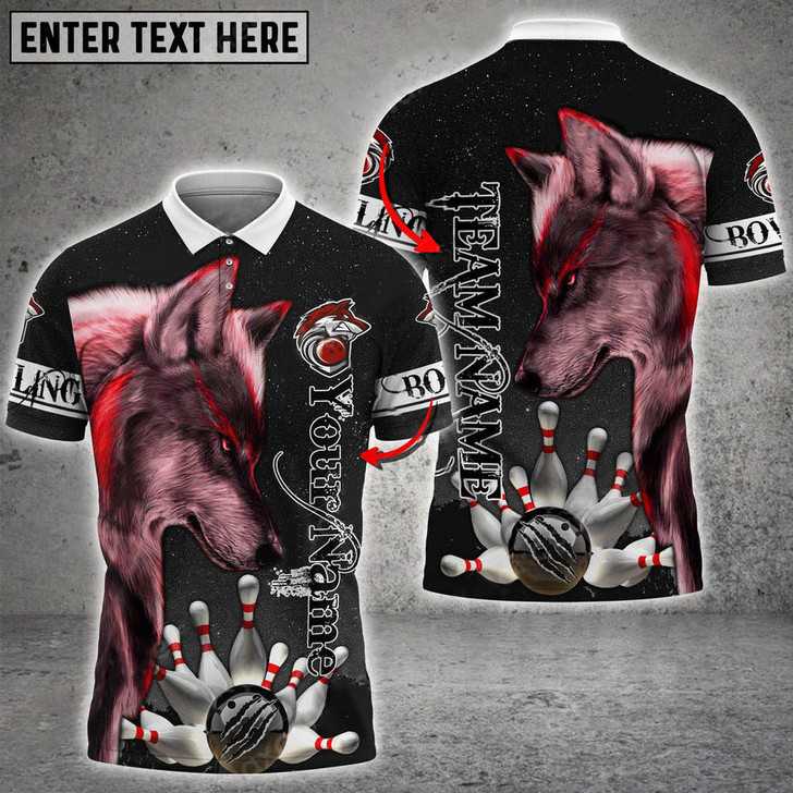 Custom Alpha Wolf Bowling And Pins Multicolor Customized Name 3D Shirt, Gift for Bowler