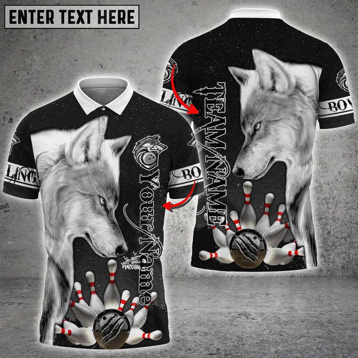 Custom Alpha Wolf Bowling And Pins Multicolor Customized Name 3D Shirt, Gift for Bowler