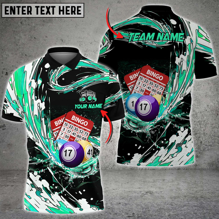 Custom Coolspod Breath Of Water Bingo Multicolor Option Customized Name 3D Polo Shirt, Gift for Bowler