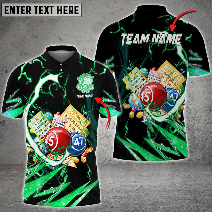 Custom Coolspod Bingo Breath Of Thunder Multicolor Option Customized Name 3D Polo Shirt, Idea Gift for Bowling Lover