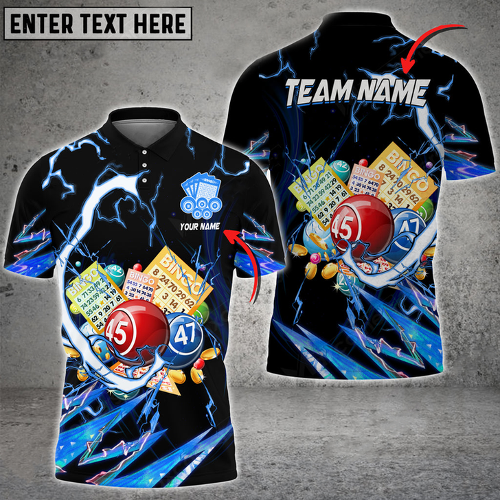 Custom Coolspod Bingo Breath Of Thunder Multicolor Option Customized Name 3D Polo Shirt, Idea Gift for Bowling Lover