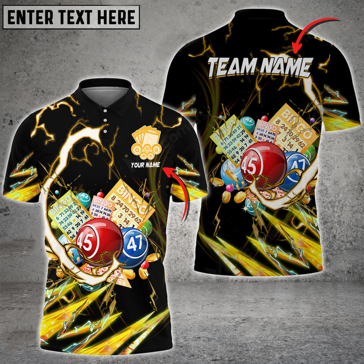 Custom Coolspod Bingo Breath Of Thunder Multicolor Option Customized Name 3D Polo Shirt, Idea Gift for Bowling Lover