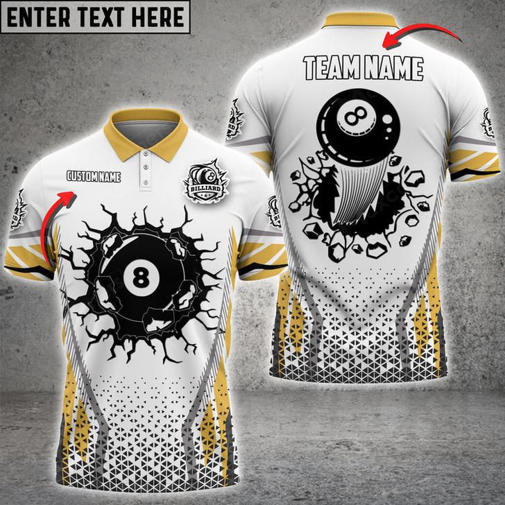 Custom Billiards Ball 8 Colourful Personalized 3D Polo Shirt, Billiard Rift Polo Shirt for Pooler