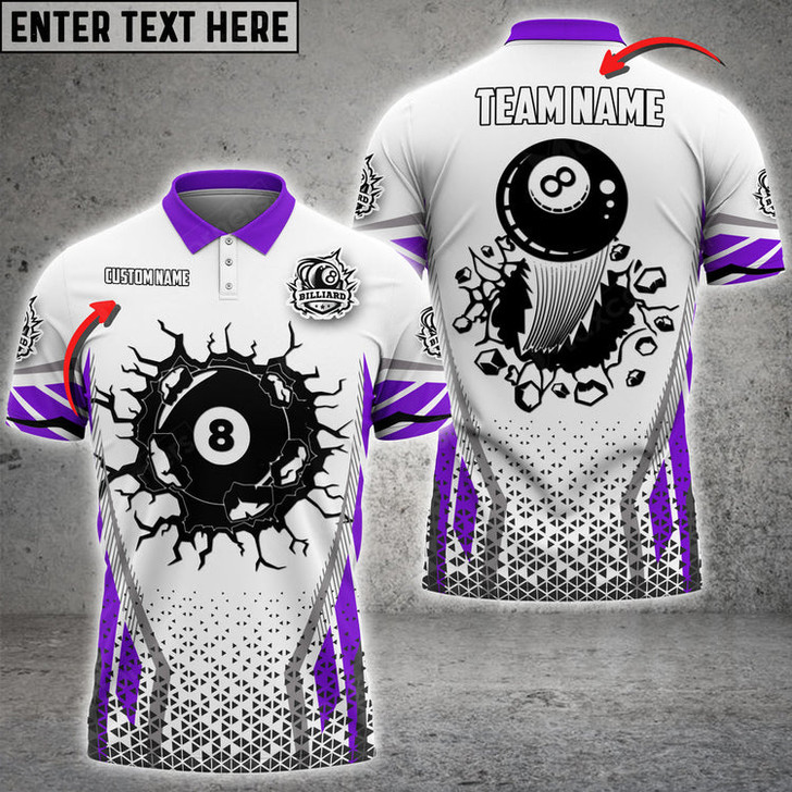 Custom Billiards Ball 8 Colourful Personalized 3D Polo Shirt, Billiard Rift Polo Shirt for Pooler