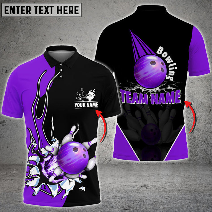 Custom Red Bowling And Pins Flame Thunder Pattern Customized Name 3D Shirt
