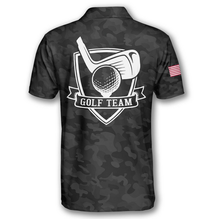 Custom Black Camouflage Custom Golf Polo Shirts for Men
