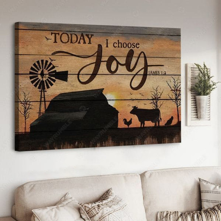 Today I Choose Joy, Farmer Poster, Gift For Farmer Poster and Canvas