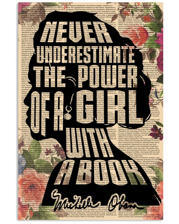 Never Underestimate The Power Of A Girl With A Book Poster and Canvas
