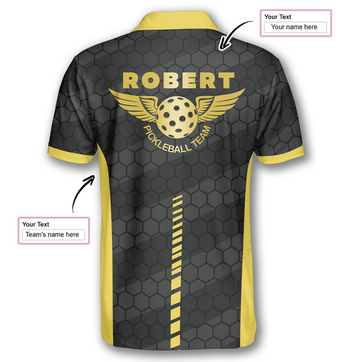 Custom Heartbeat Honeycomb Pattern Custom Pickleball Shirts for Men