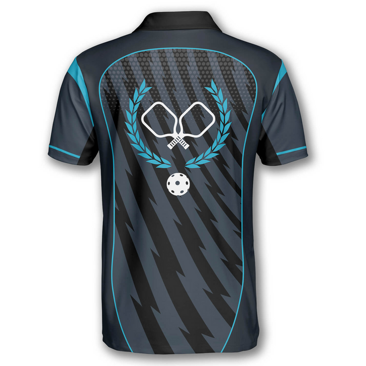 Custom Grey Blue Sports Style Custom Pickleball Shirts for Men