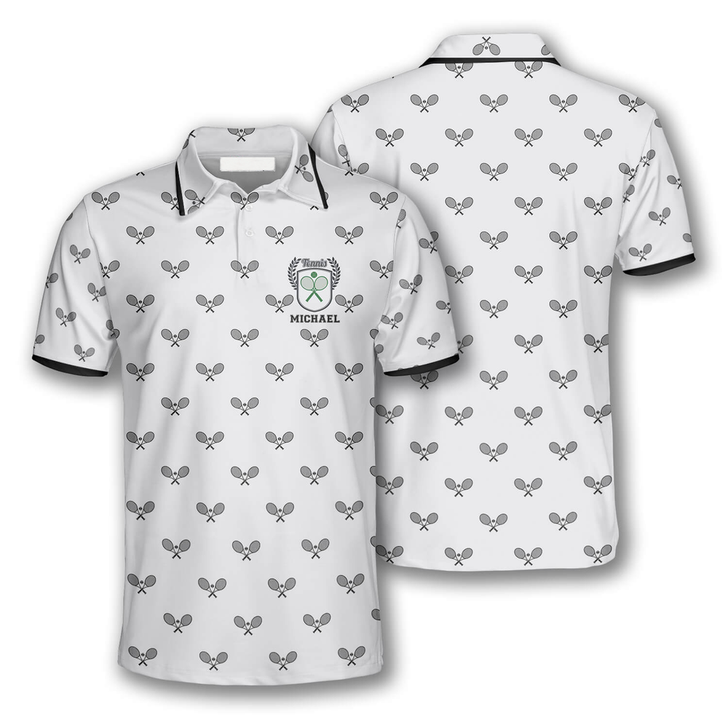 Custom Tennis Pattern Emblem Custom Tennis Shirts for Men, Gift for Tennis Player