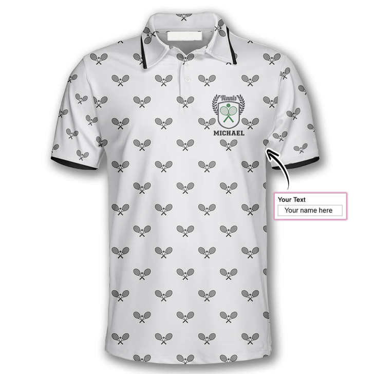 Custom Tennis Pattern Emblem Custom Tennis Shirts for Men, Gift for Tennis Player