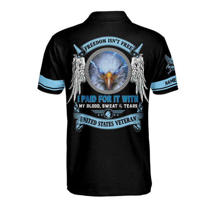 Custom Freedom Isn't Free American Eagle Veteran Custom Polo Shirt