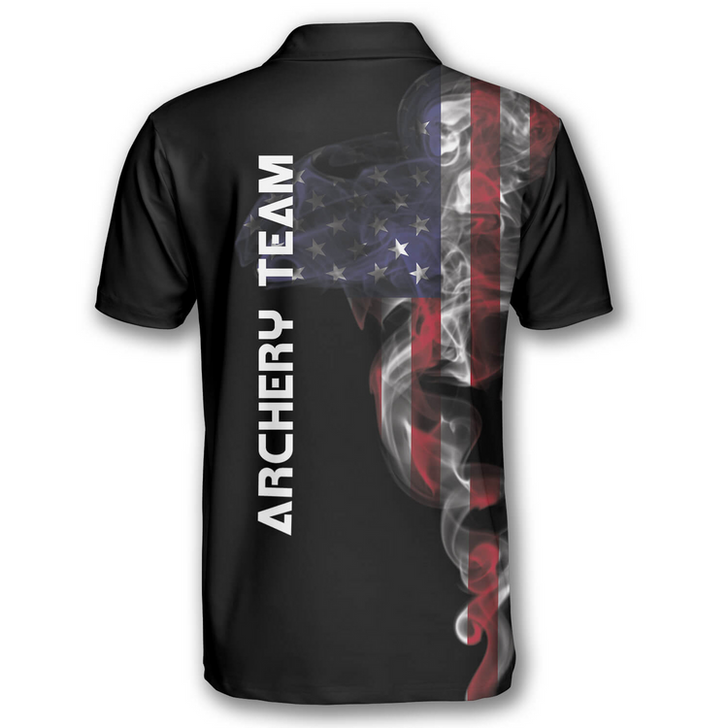 Custom Archery Smoky US Flag Custom Archery Shirts For Men, Perfect Uniform Archery Team