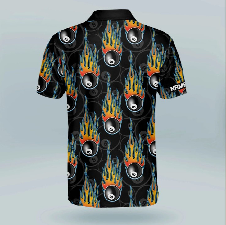 Custom Funny 8 Ball Pool Billiard Polo shirt, Custom name Billiard uniform, Billiard clothing