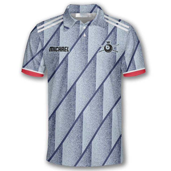 Custom Dust Silver Custom Billiard Shirts for Men, Men's Billiard Polo Shirts, Custom Billiard ball for Team