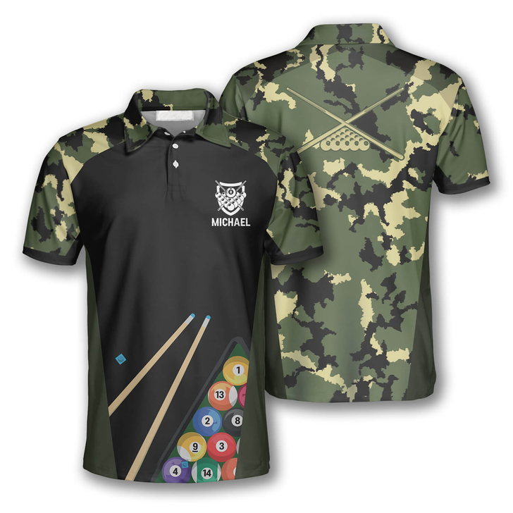 Custom Billiard Camouflage Custom Billiard Shirts for Men, Gift for Team Billiard, Billiard Lover