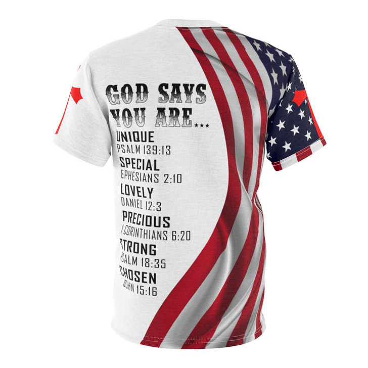 God Says You Are Strong Chosen American Flag Jesus All Over Printed Shirts