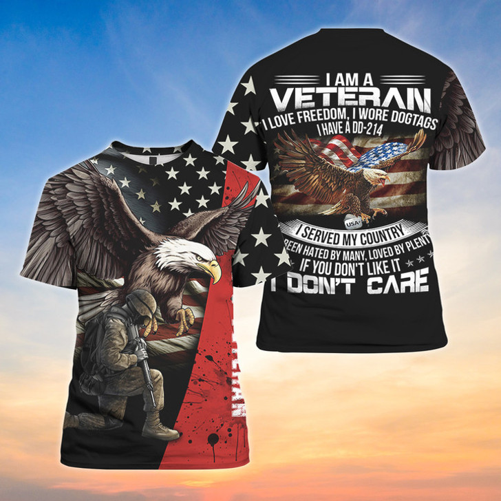 I Am Veteran I Love Freedom I Wrote Dogtags I Have  3D Shirt