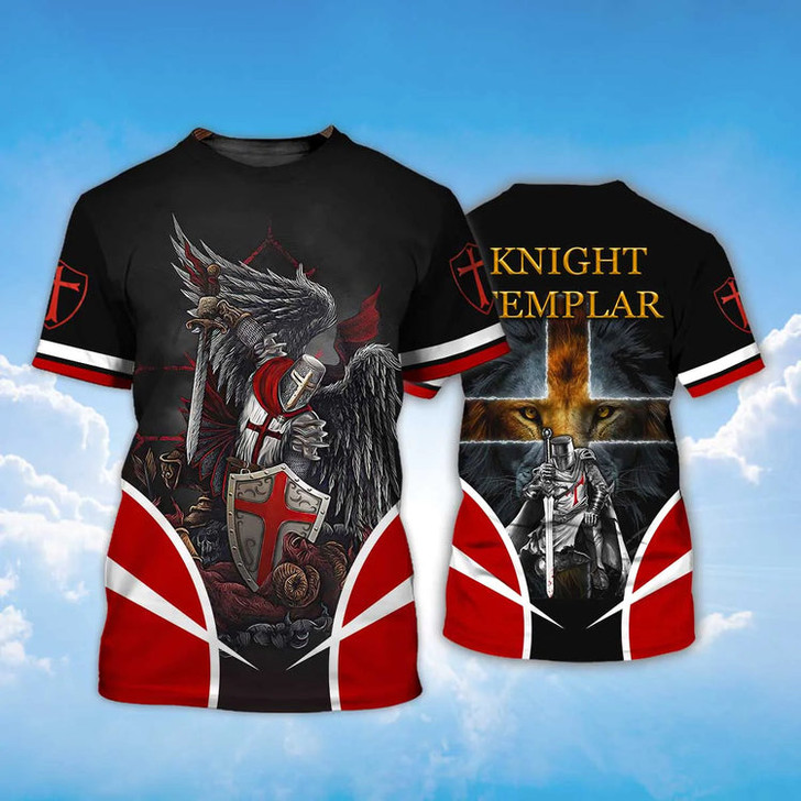 Knight Templar Fighting 3D Shirt Religious Tshirt