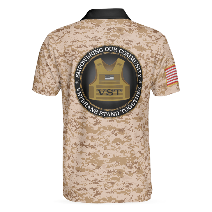 Veterans Stand Together Polo Shirt, Empowering Our Community Polo Shirt - Perfect Gift For Men