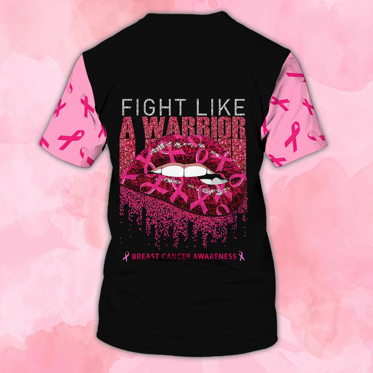 Custom Breast Cancer 3D Tee Shirt, Personalized Tshirt For Breast Cancer Awareness