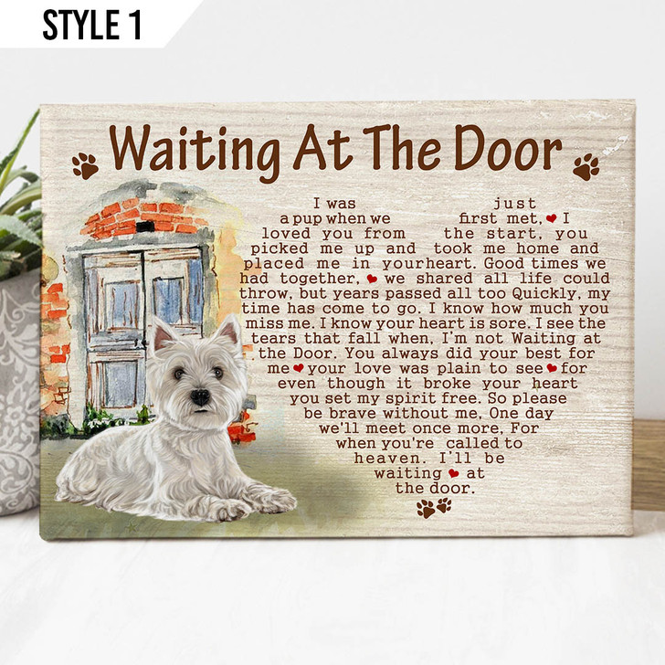 Schnauzer Dog, Waiting At The Door, Dog Lover, I Was Just A Pup When First Met I Loved You From The Start Poster and Canvas