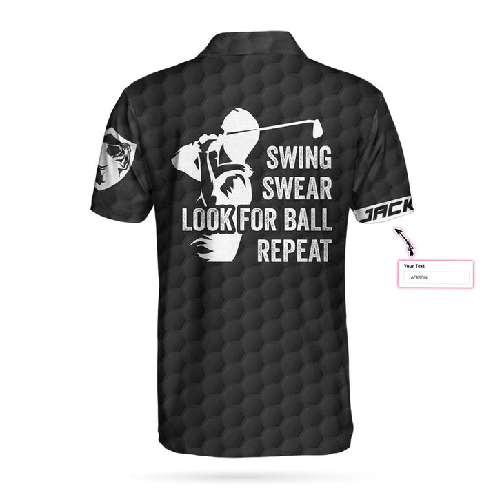 Custom Golfing Instructions Custom Polo Shirt, Personalized Black American Flag Polo Shirt, Cool Golf Shirt For Men Coolspod