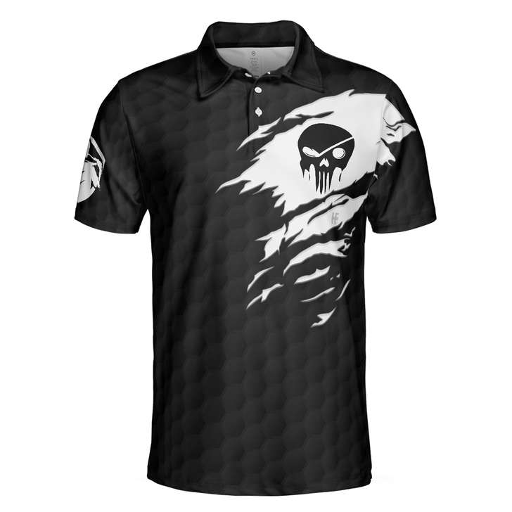 Golf Men Polo Shirt, I'm A Golf Pro Golf Polo Shirt, Black And White Skull Golf Shirt For Men, Basic Golf Sayings Shirt