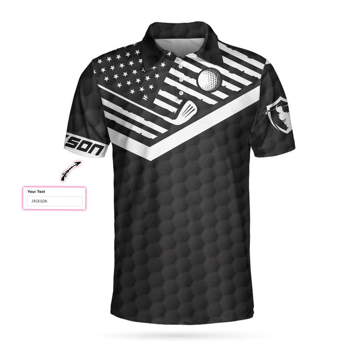 Custom Weekend Forecast Drinking Custom Golf Polo Shirt, Personalized Black American Flag Golf Shirt For Men Coolspod