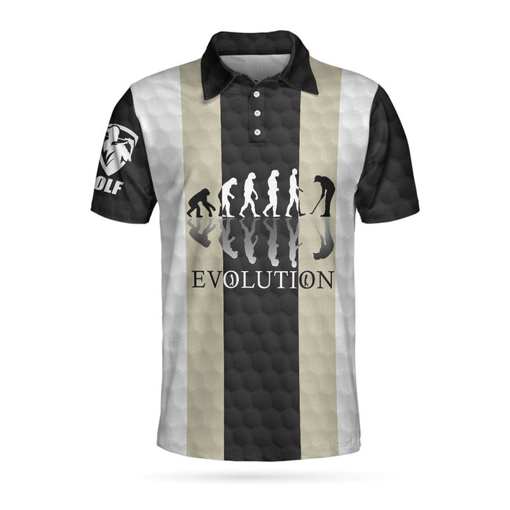 Elegant Men Golfer Evolution Golf Polo Shirt, Unique Golf Shirt For Men Coolspod