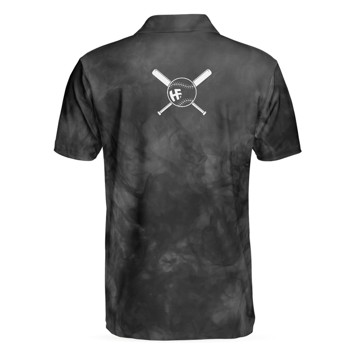 Baseball On Smoke Black Theme Men Polo Shirt, Smoke Baseball Striker Player Polo Shirt, Best Baseball Shirt For Men, Gift For Baseball Lovers
