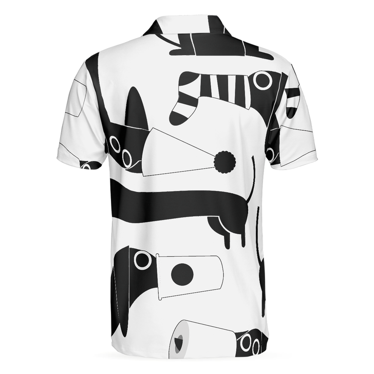 Funny Dachshund Men Polo Shirt, All My Dog Dachshund Shirt For Men, Black And White Dog Lover Polo Shirt, Gift For Dog Lovers