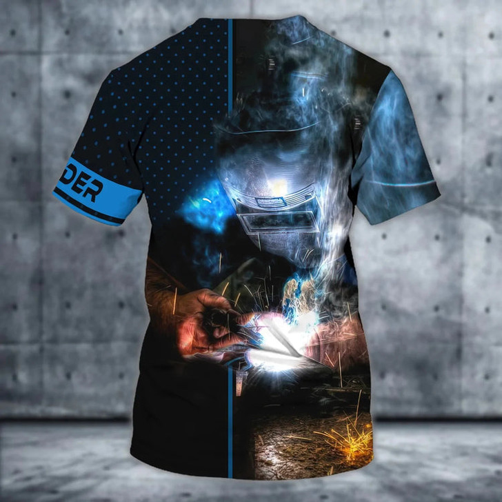 Custom Personalized Welder Blue Graphic Design 3D Printed Shirts, Welder Tshirt, Gift For Welder Man