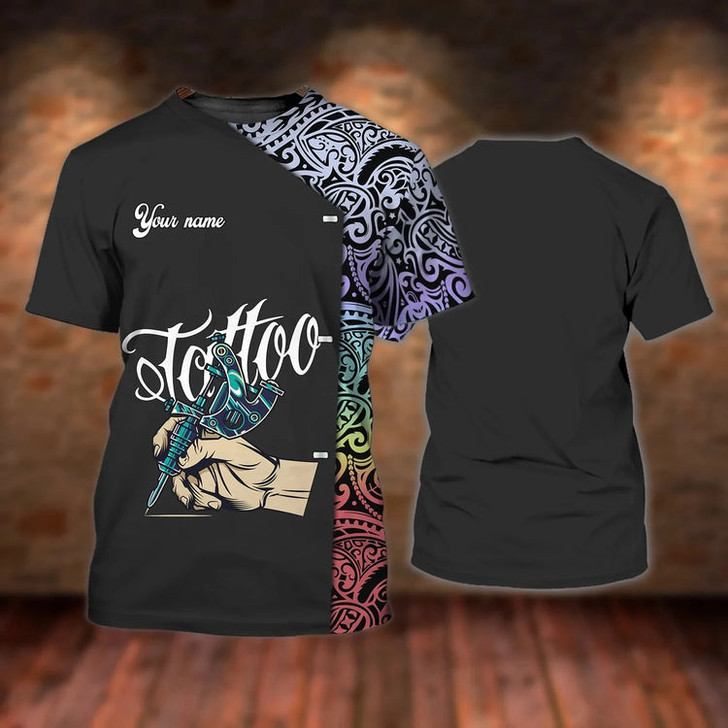 Custom 3D Print Tattoo Men Shirt, Custom Tshirt For Tattoo Shop, Best Gift For A Tattoo Artist