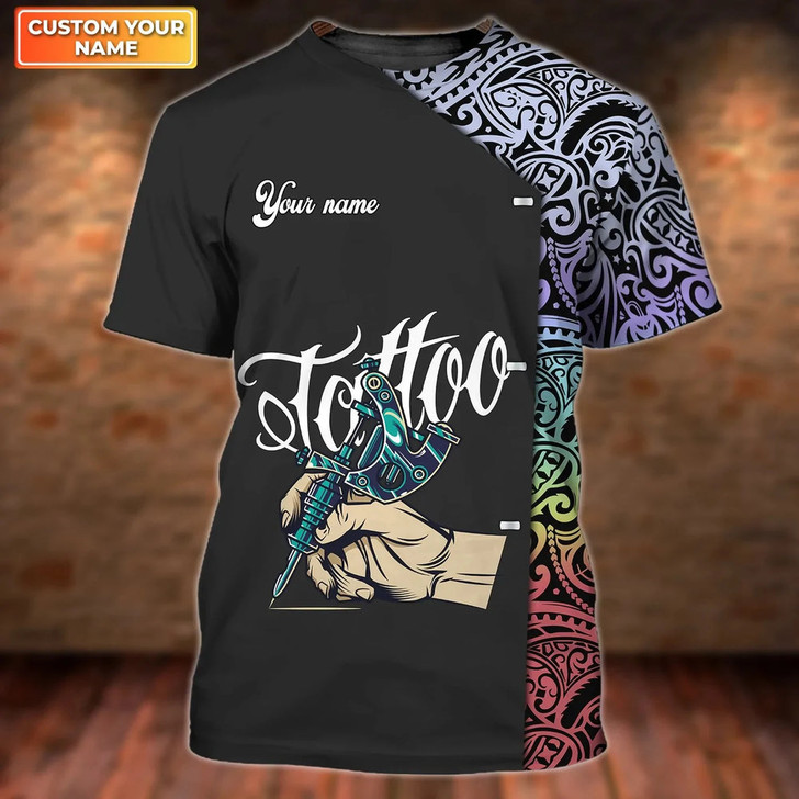 Custom 3D Print Tattoo Men Shirt, Custom Tshirt For Tattoo Shop, Best Gift For A Tattoo Artist
