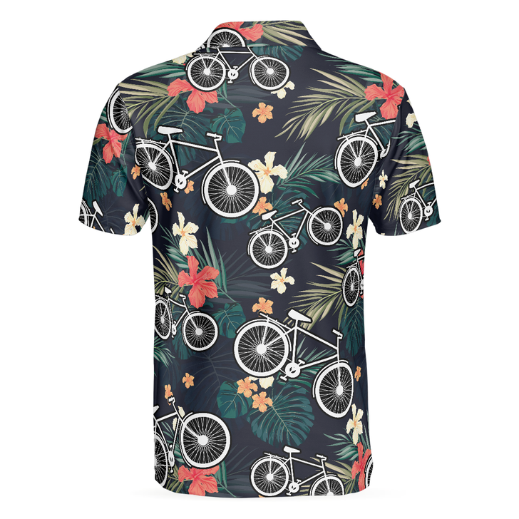 Tropical Bike Polo Shirt, Tropical Cycling Themed Shirt For Bike Lovers, Funny Cycling Shirt Design - Perfect Gift For Men