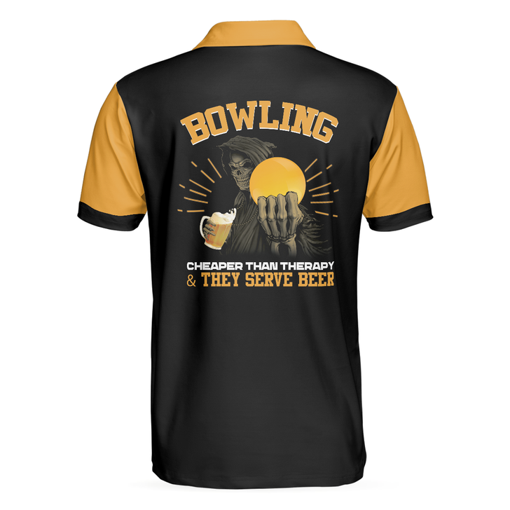 Bowling Men Polo Shirt - Bowling Therapy Polo Shirt, Funny Bowling Polo Shirt - Perfect Gift For Friend, Family, Bowling Lovers
