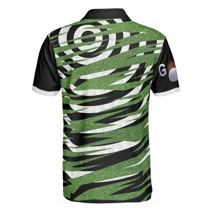 Unique Golfer Design With Ripped Texture Golf Polo Shirt, Basic Spiral Pattern Golf Shirt Design - Perfect Gift For Men