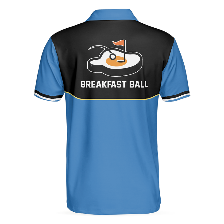 Breakfast Ball Short Sleeve Golf Polo Shirt, Steak Golf Hole And Flag Polo Shirt, Best Golf Shirt For Men